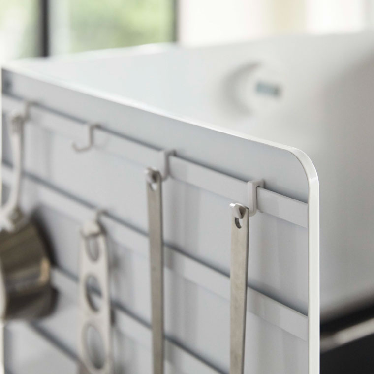 伸縮レンジガード タワー 山崎実業 tower ホワイト ブラック 4974 4975 / コンロカバー キッチン 油はね防止 タワーシリーズ