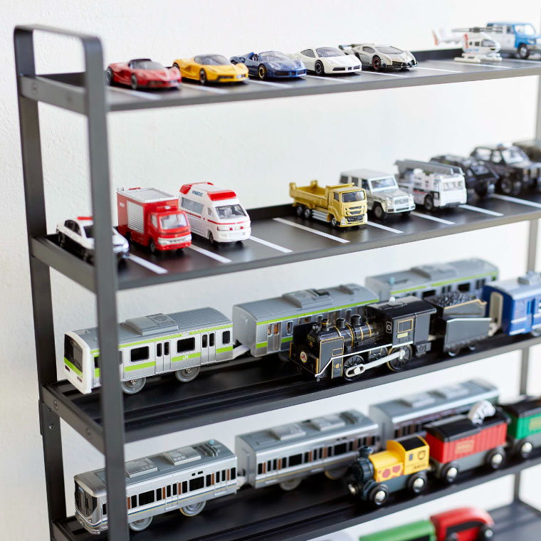 ミニカー＆レールトイラック タワー 山崎実業 tower ホワイト ブラック 5018 5019 / おもちゃ収納 おもちゃラック タワーシリーズ
