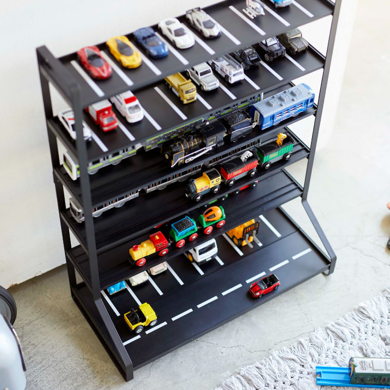 ミニカー＆レールトイラック タワー 山崎実業 tower ホワイト ブラック 5018 5019 / おもちゃ収納 おもちゃラック タワーシリーズ