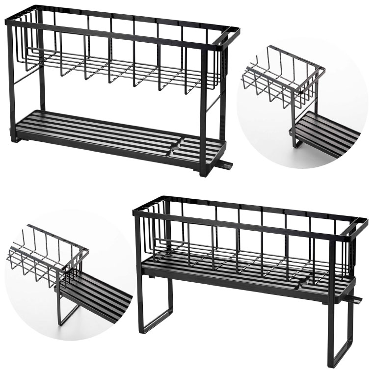 スリムスリーウェイ水切りワイヤーバスケット 2段 タワー 山崎実業 tower ホワイト ブラック 5070 5071