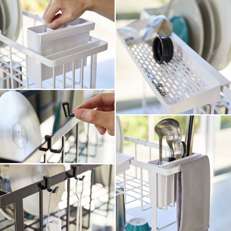 スリムスリーウェイ水切りワイヤーバスケット 2段 タワー 山崎実業 tower ホワイト ブラック 5070 5071