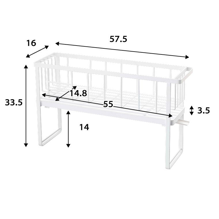 スリムスリーウェイ水切りワイヤーバスケット 2段 タワー 山崎実業 tower ホワイト ブラック 5070 5071
