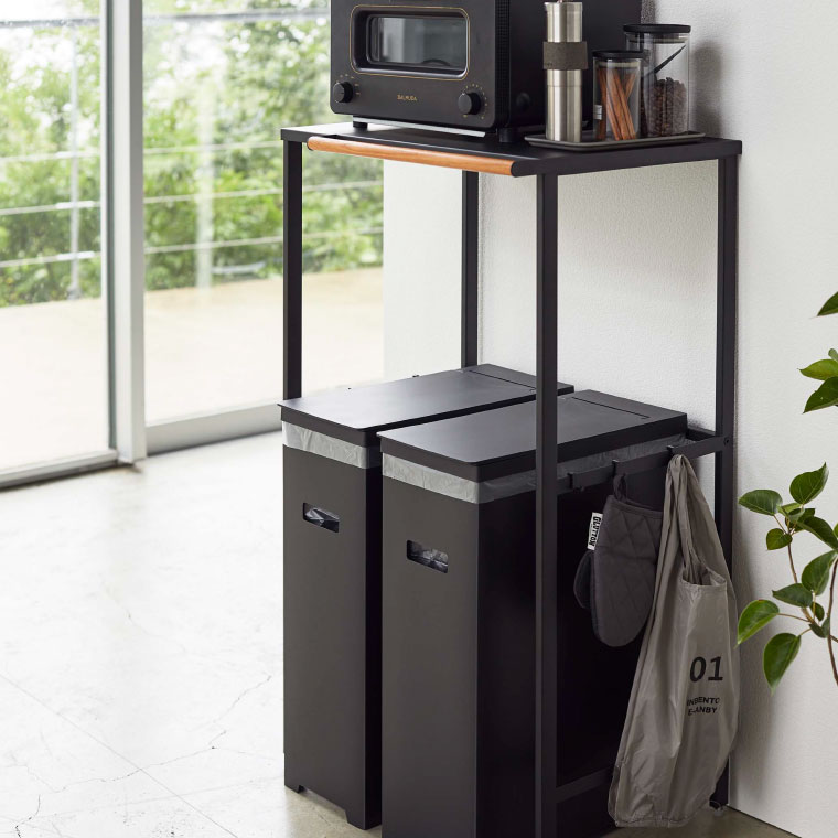 ゴミ箱 スリム蓋付きゴミ箱 ２個組 タワー 山崎実業 tower ホワイト/ブラック 5205 5206 タワーシリーズ