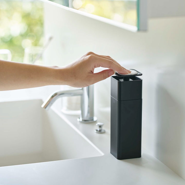 片手で出せるディスペンサー タワー 山崎実業 tower ホワイト/ブラック 5213 5214 タワーシリーズ