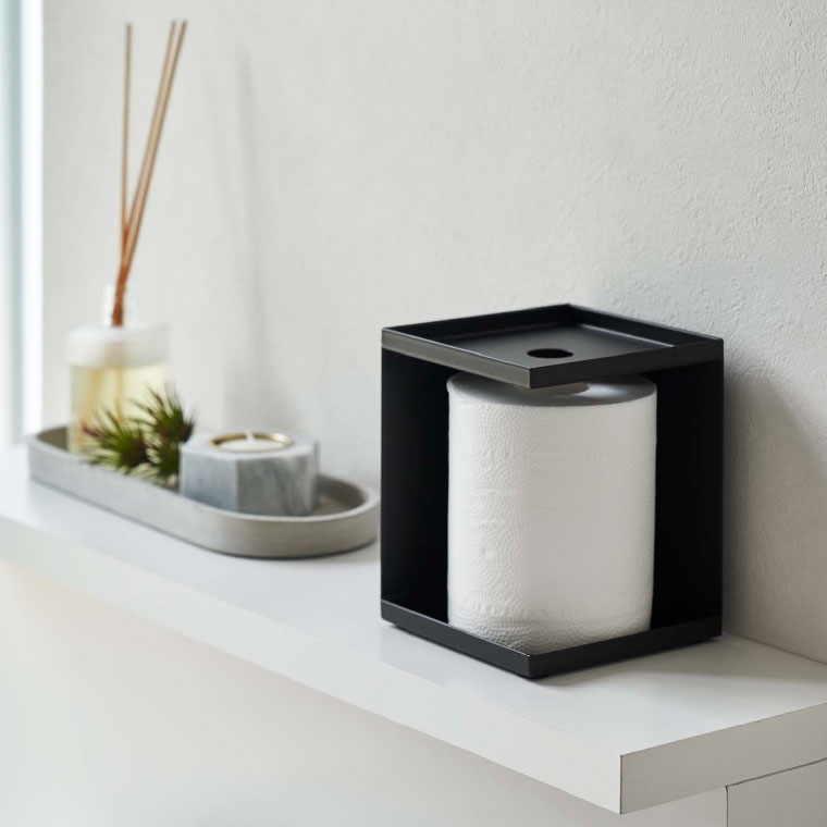 トイレットペーパーホルダー シングル タワー 山崎実業 tower ホワイト/ブラック 5228 5229 タワーシリーズ