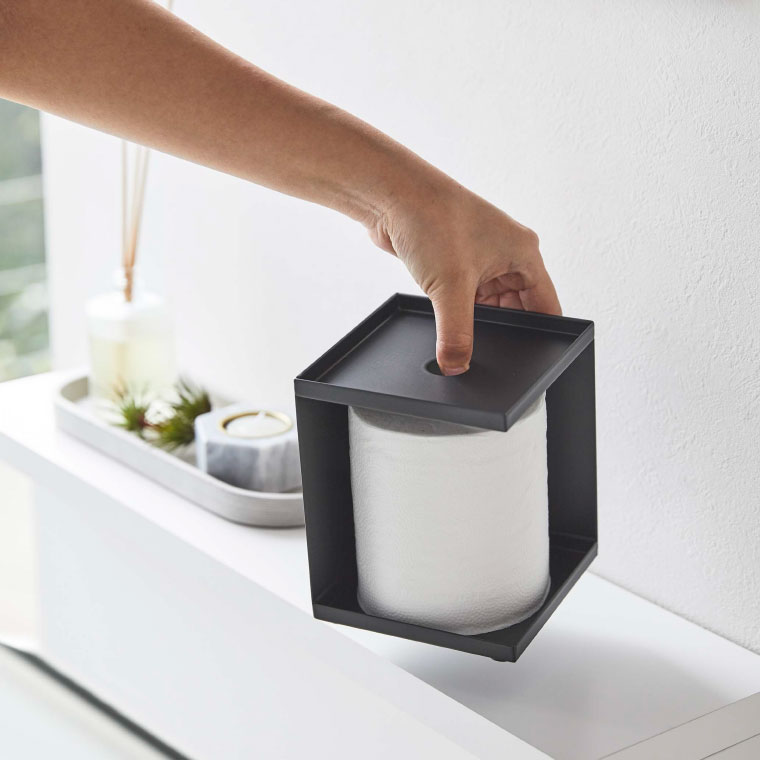 トイレットペーパーホルダー シングル タワー 山崎実業 tower ホワイト/ブラック 5228 5229 タワーシリーズ