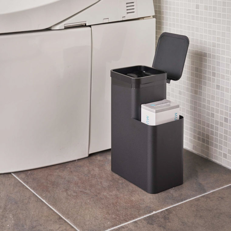 収納付きトイレポット タワー 山崎実業 tower ホワイト/ブラック 5232 5233 タワーシリーズ