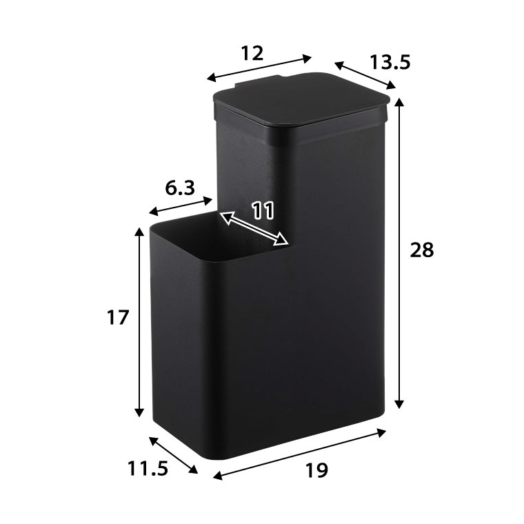 収納付きトイレポット タワー 山崎実業 tower ホワイト/ブラック 5232 5233 タワーシリーズ