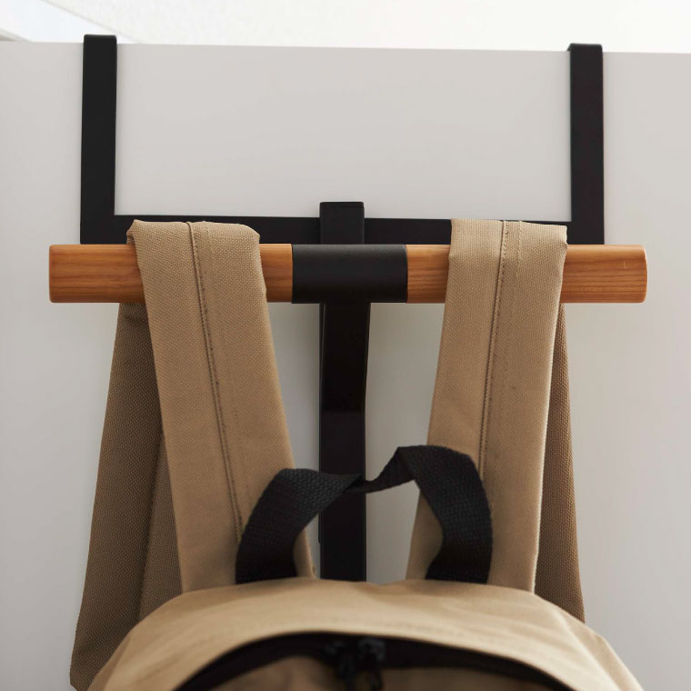 ランドセルラック ランドセル＆リュックハンガー２段 リン 山崎実業 rin ブラウン/ナチュラル 5244 5245 タワーシリーズ