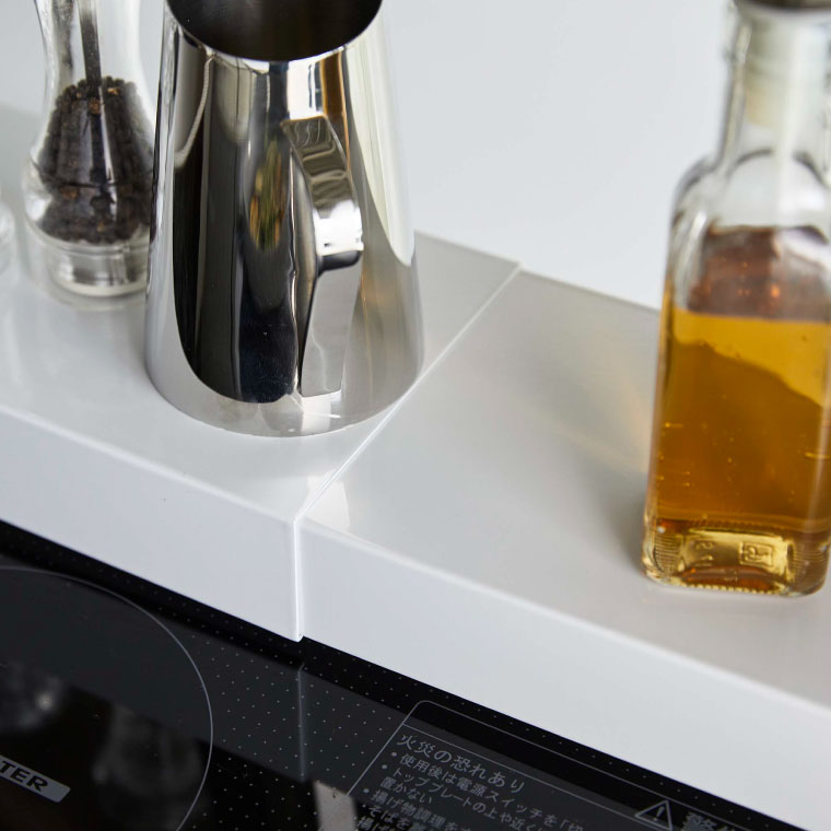 奥行ワイド棚付き伸縮排気口カバー タワー 山崎実業 tower 排気口カバー ホワイト/ブラック 5248 5249 タワーシリーズ