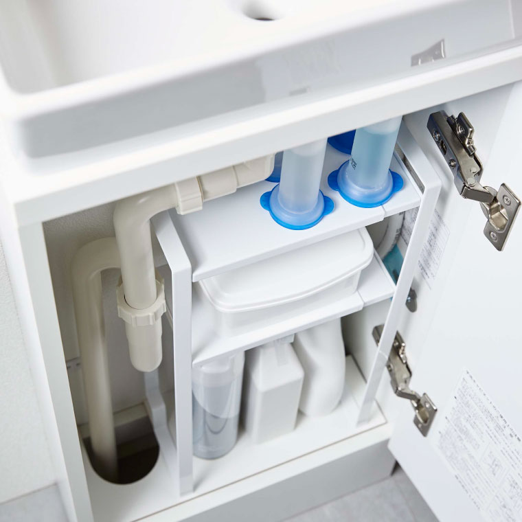 トイレキャビネット中伸縮ラック２段 タワー 山崎実業 tower トイレラック ホワイト/ブラック 5253 5254 タワーシリーズ