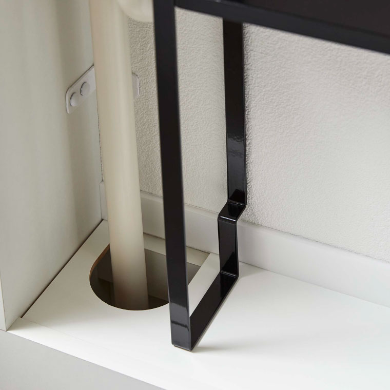 トイレキャビネット中伸縮ラック２段 タワー 山崎実業 tower トイレラック ホワイト/ブラック 5253 5254 タワーシリーズ