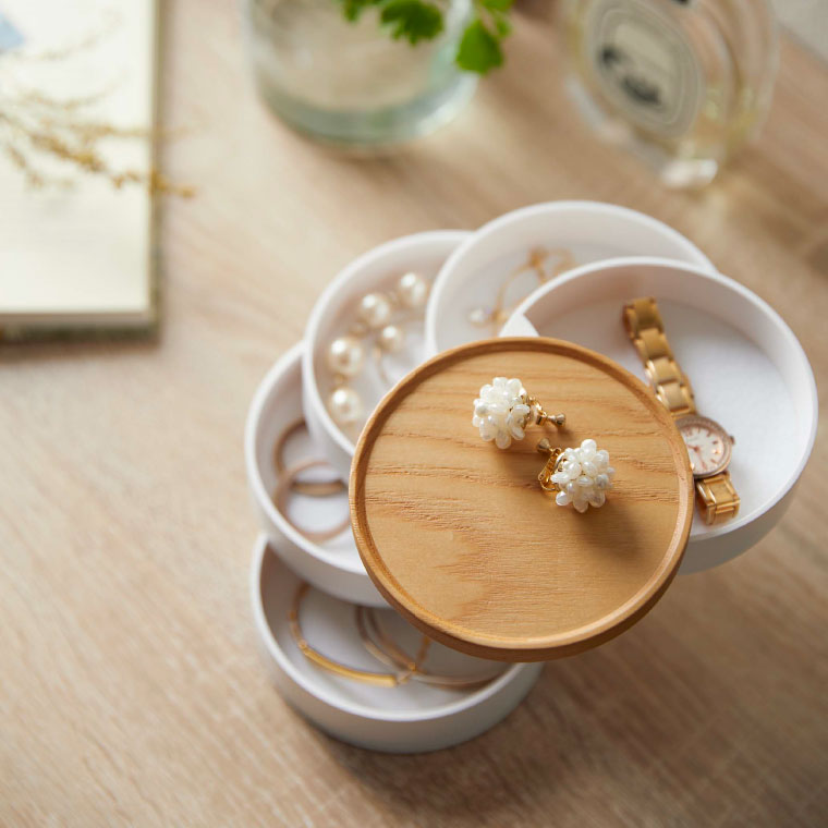 蓋付きアクセサリートレー ５段 トスカ 山崎実業 tosca ホワイト 5312 タワーシリーズ