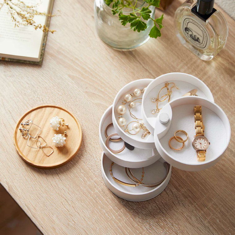 蓋付きアクセサリートレー ５段 トスカ 山崎実業 tosca ホワイト 5312 タワーシリーズ