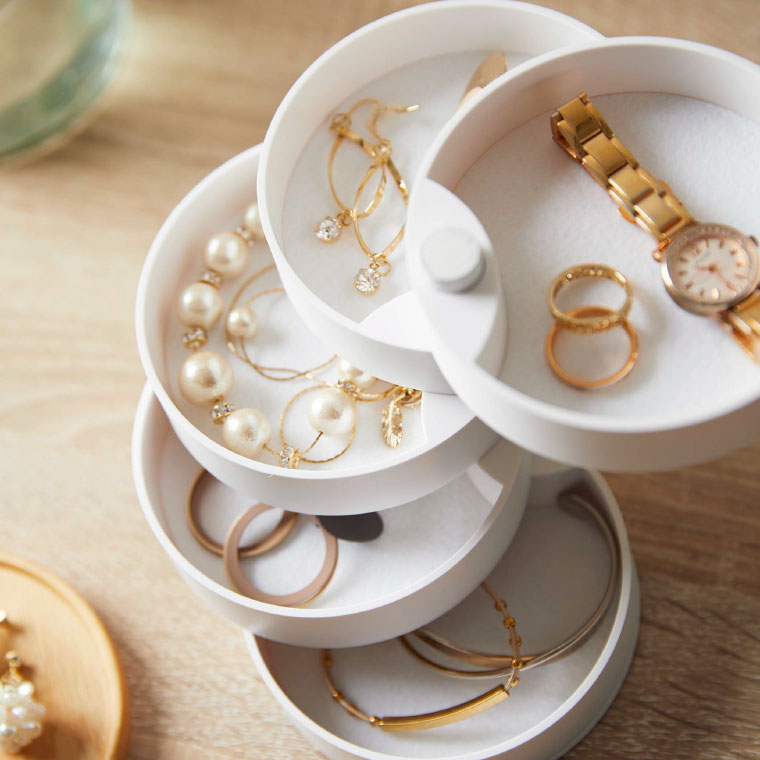 蓋付きアクセサリートレー ５段 トスカ 山崎実業 tosca ホワイト 5312 タワーシリーズ