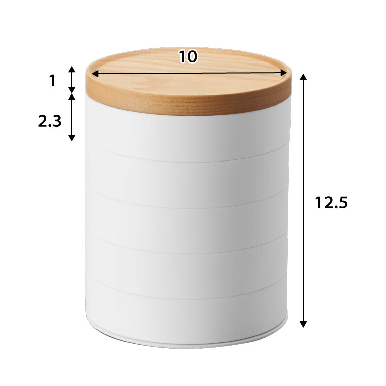 蓋付きアクセサリートレー ５段 トスカ 山崎実業 tosca ホワイト 5312 タワーシリーズ