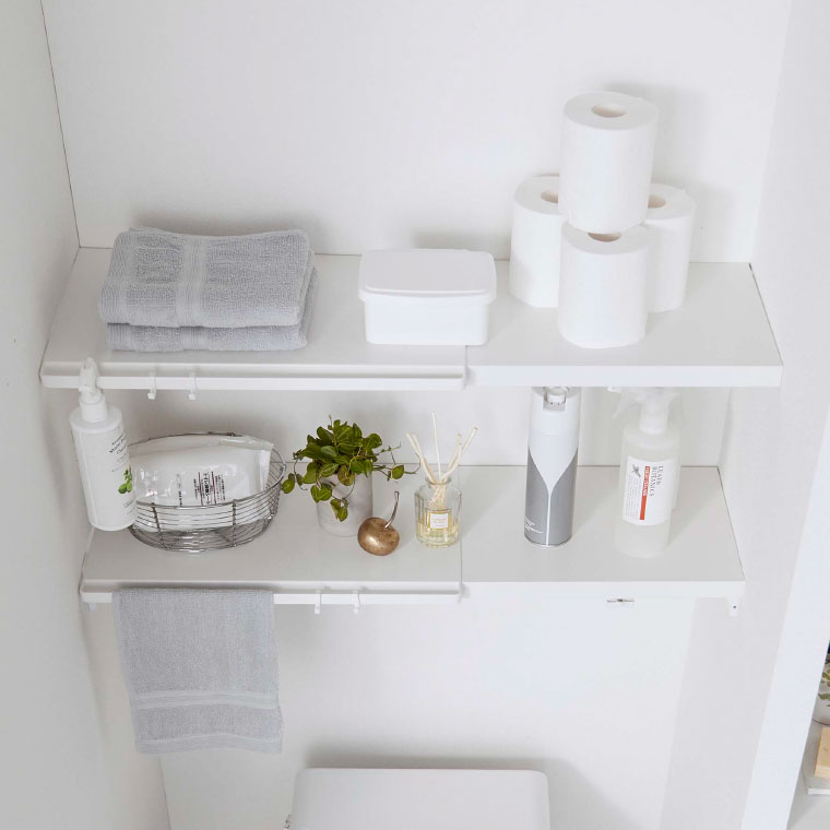 伸縮 つっぱり棒用棚板 Ｌ タワー 山崎実業 tower ホワイト/ブラック 5322 5323 タワーシリーズ