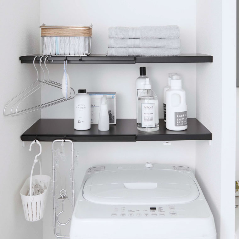 伸縮 つっぱり棒用棚板 Ｌ タワー 山崎実業 tower ホワイト/ブラック 5322 5323 タワーシリーズ