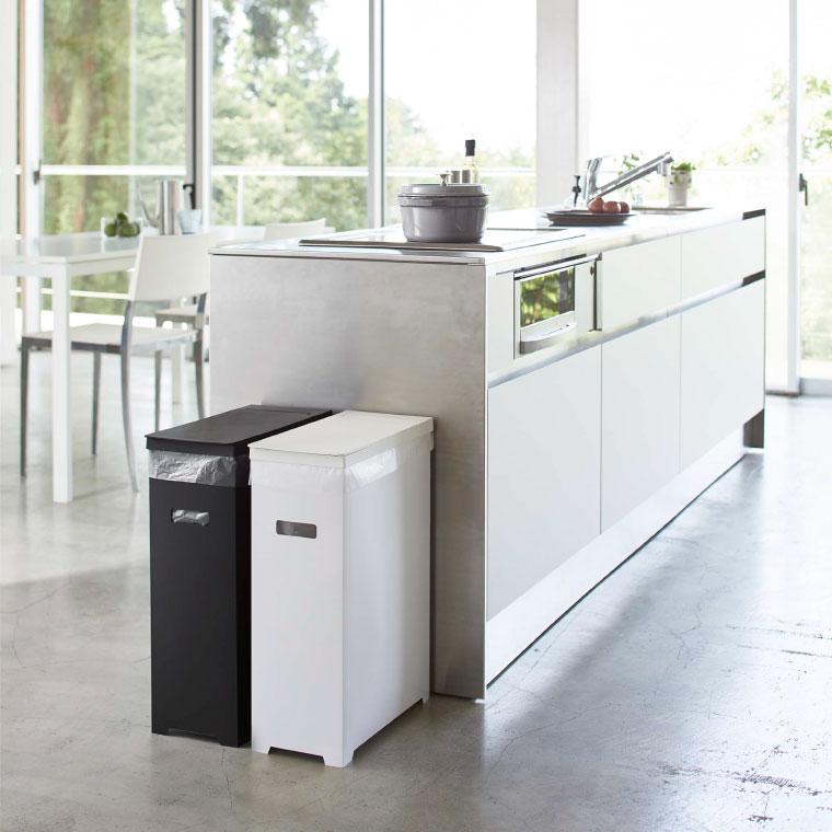 スリム蓋付きゴミ箱 ２個組 ホワイト＆ブラック タワー 山崎実業 tower ゴミ箱 5332 タワーシリーズ