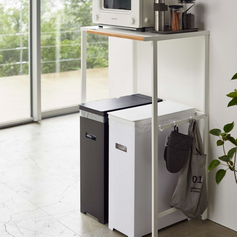 スリム蓋付きゴミ箱 ２個組 ホワイト＆ブラック タワー 山崎実業 tower ゴミ箱 5332 タワーシリーズ