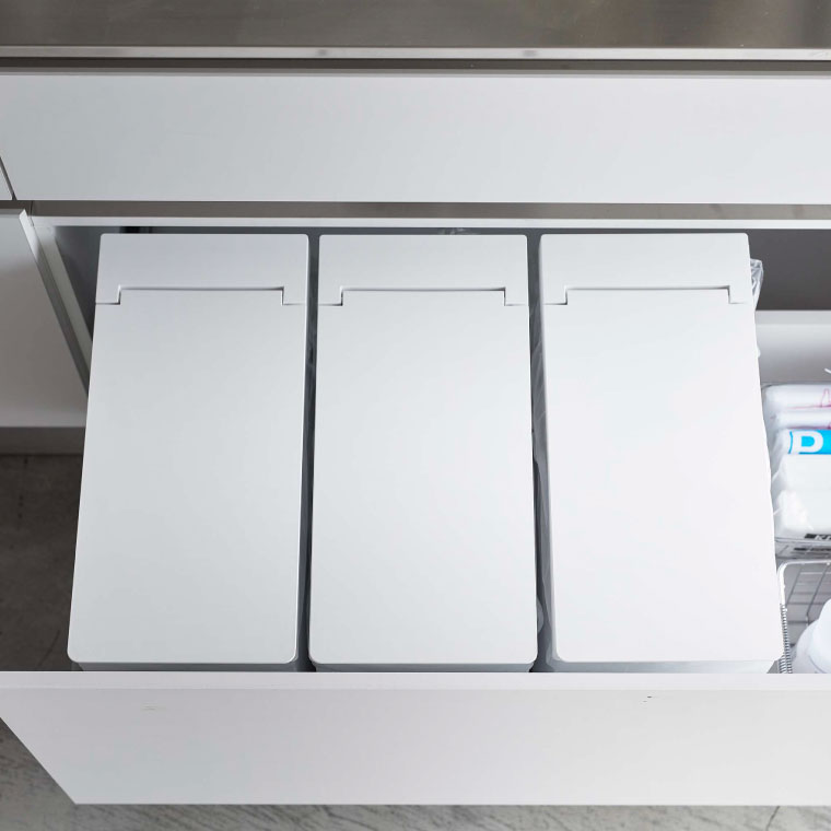 シンク下蓋付きゴミ箱 タワー 山崎実業 tower ゴミ箱 ホワイト/ブラック 5333 5334 タワーシリーズ