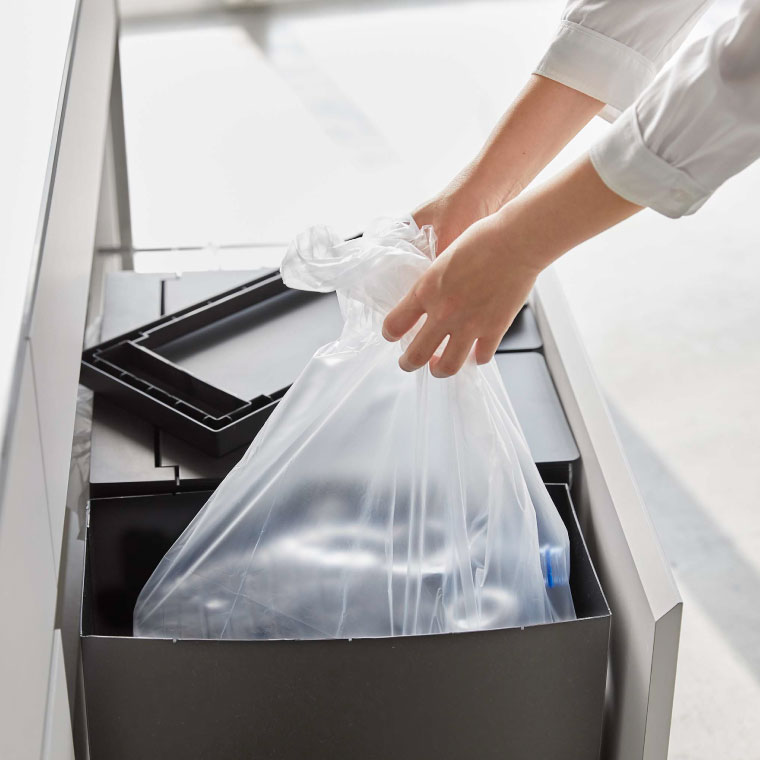 シンク下蓋付きゴミ箱 ２個組 タワー 山崎実業 tower ゴミ箱 ホワイト/ブラック 5335 5336 タワーシリーズ