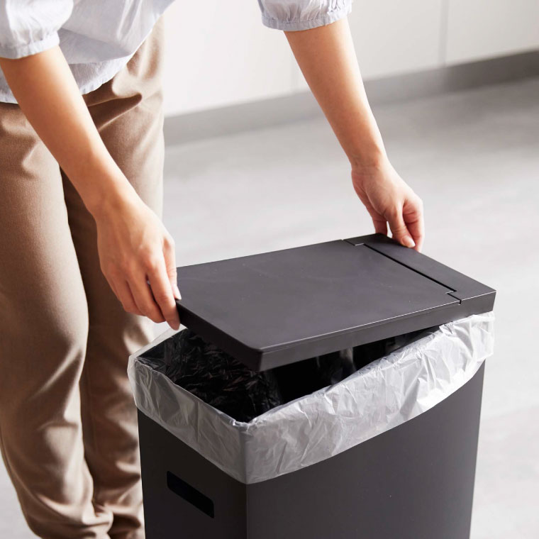 シンク下蓋付きゴミ箱 ２個組 タワー 山崎実業 tower ゴミ箱 ホワイト/ブラック 5335 5336 タワーシリーズ