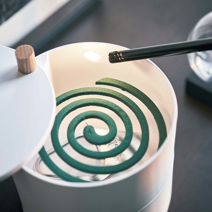 収納トレー付き蚊遣り タワー 山崎実業 tower 蚊取り線香ホルダー ホワイト/ブラック 5343 5344 towerシリーズ