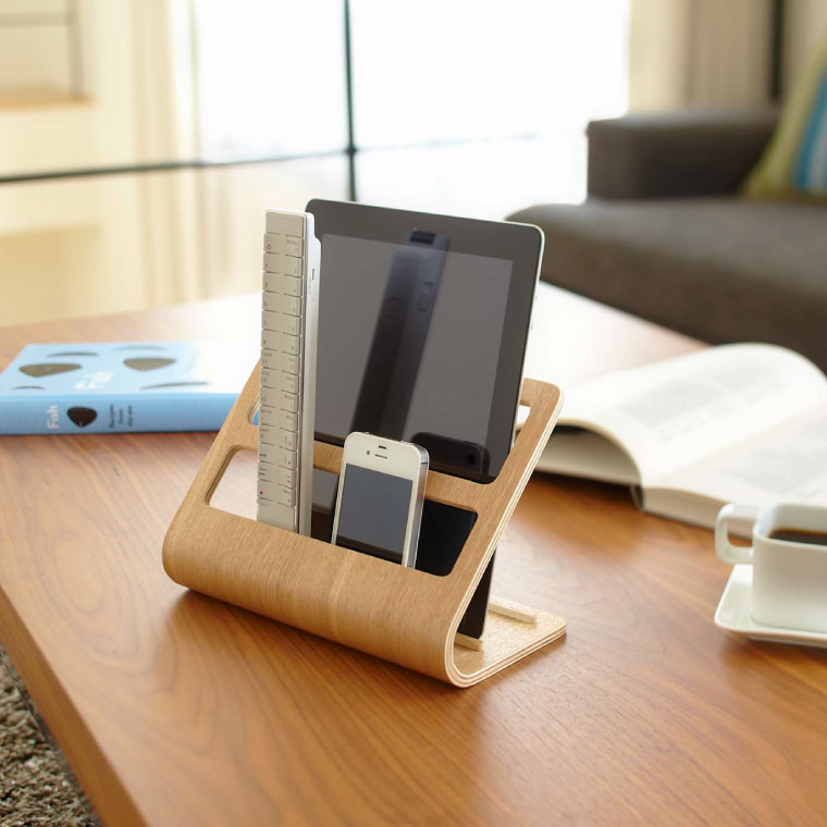 タブレット＆リモコンラック リン 山崎実業 RIN ブラウン/ナチュラル 7324 7325 タワーシリーズ