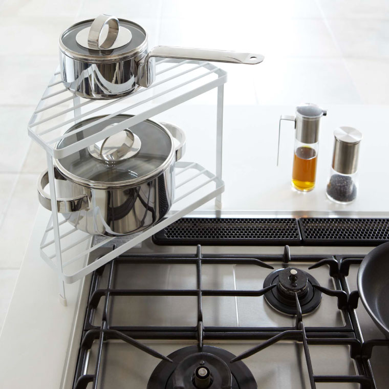 キッチンコーナーラック タワー 山崎実業 tower ホワイト/ブラック 7453 7454 タワーシリーズ