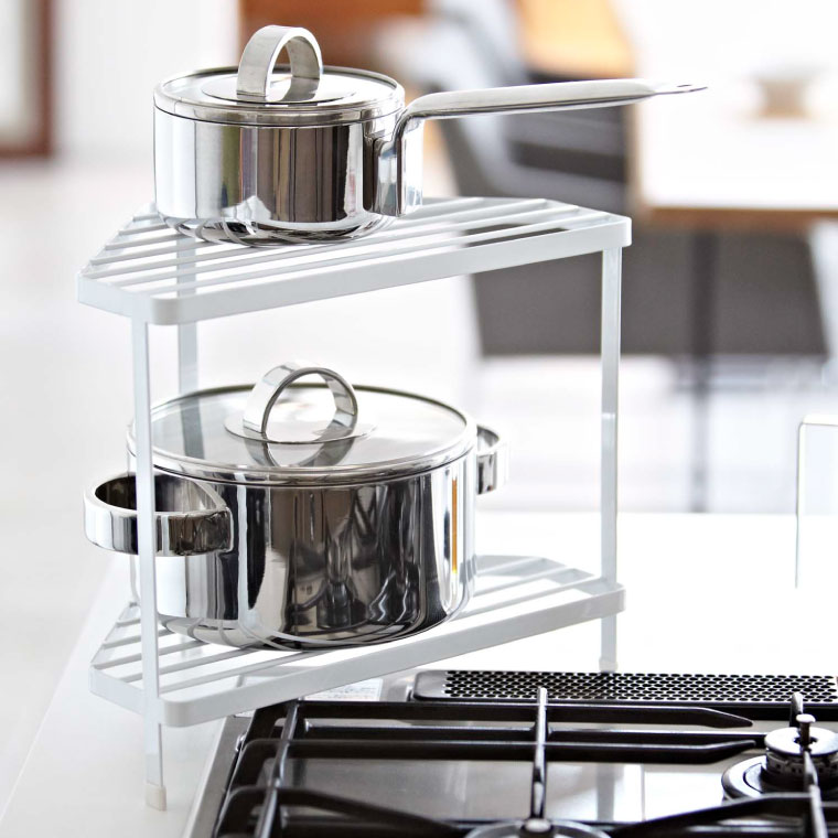 キッチンコーナーラック タワー 山崎実業 tower ホワイト/ブラック 7453 7454 タワーシリーズ