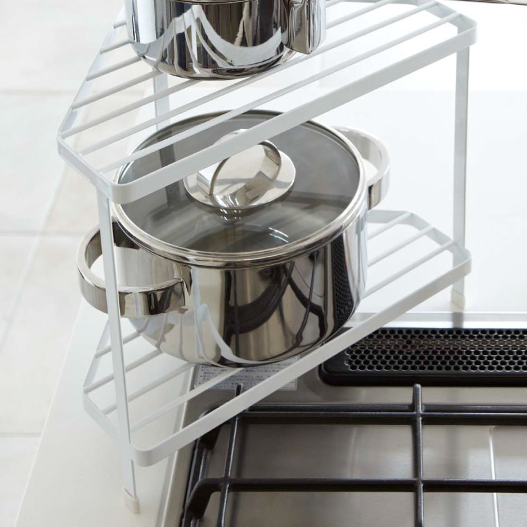 キッチンコーナーラック タワー 山崎実業 tower ホワイト/ブラック 7453 7454 タワーシリーズ