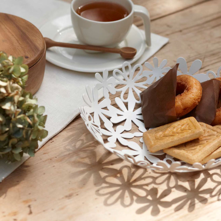 フラワーバスケット Ｓ 山崎実業 ホワイト 7472 タワーシリーズ