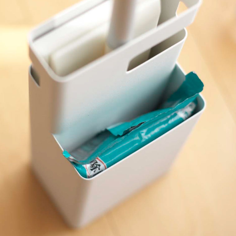 フローリングワイパースタンド デュオ 山崎実業 Duo 掃除用具入れ ホワイト/ブラック 7579 7580