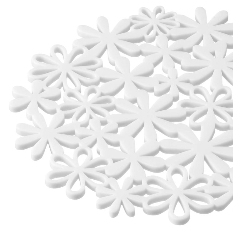 ナベ敷き フラワー 山崎実業 ホワイト/ピンク 7679 7680 タワーシリーズ