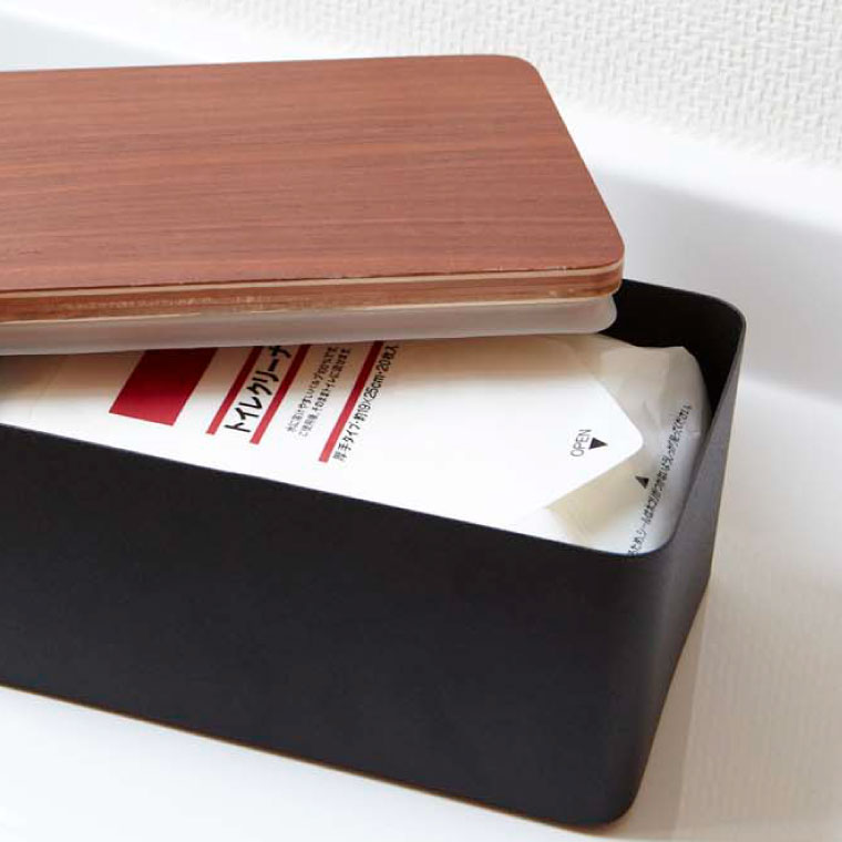 ウェットシートケース リン 山崎実業 RIN ブラウン/ナチュラル 7694 7695 タワーシリーズ