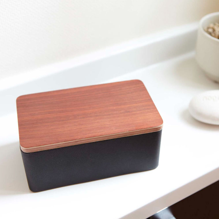 ウェットシートケース リン 山崎実業 RIN ブラウン/ナチュラル 7694 7695 タワーシリーズ