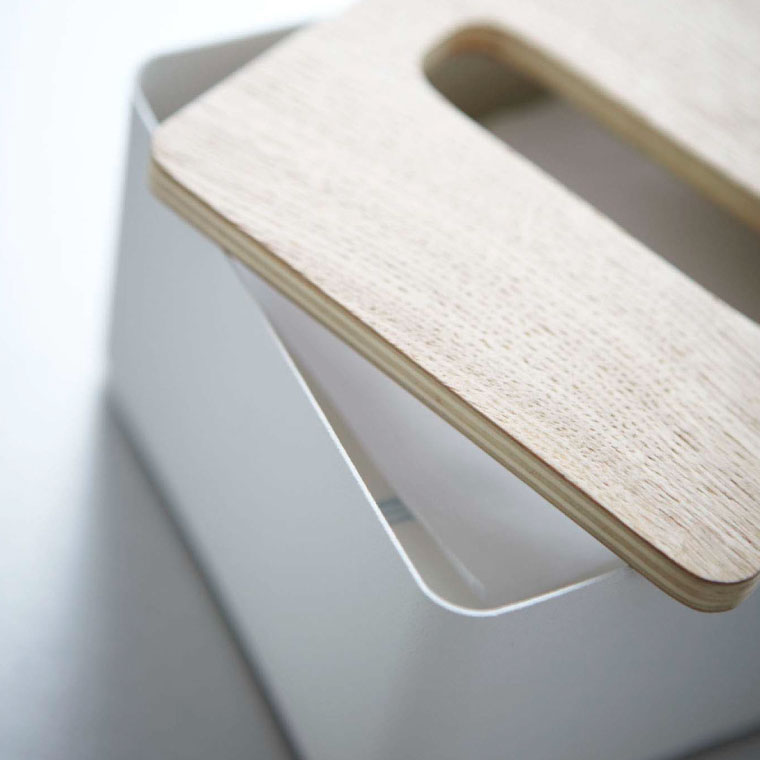 蓋付きティッシュケース Ｓ リン 2個セット 山崎実業 RIN ブラウン/ナチュラル 7731 7732