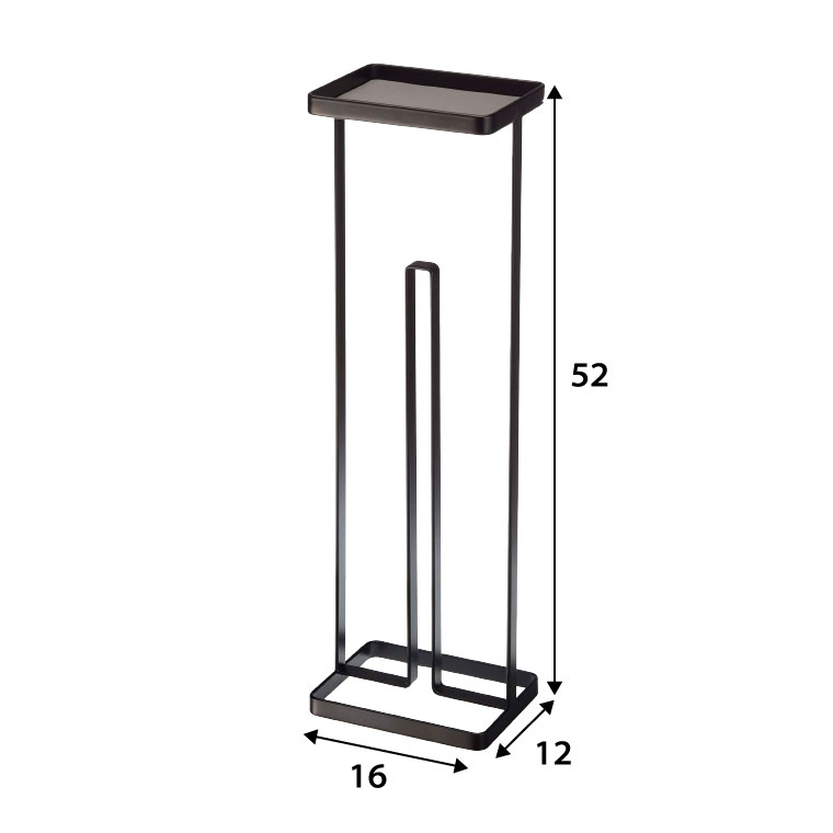 トレイ付きトイレットペーパースタンド タワー 山崎実業 tower ホワイト/ブラック 7739 7740 タワーシリーズ