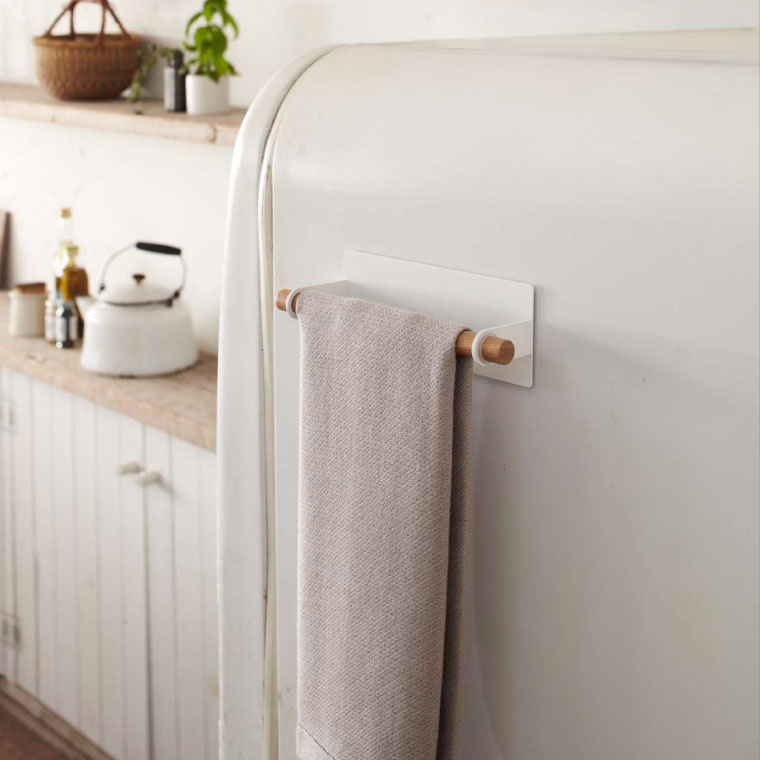 マグネットキッチンタオルハンガー トスカ 山崎実業 tosca ホワイト 7823 タワーシリーズ