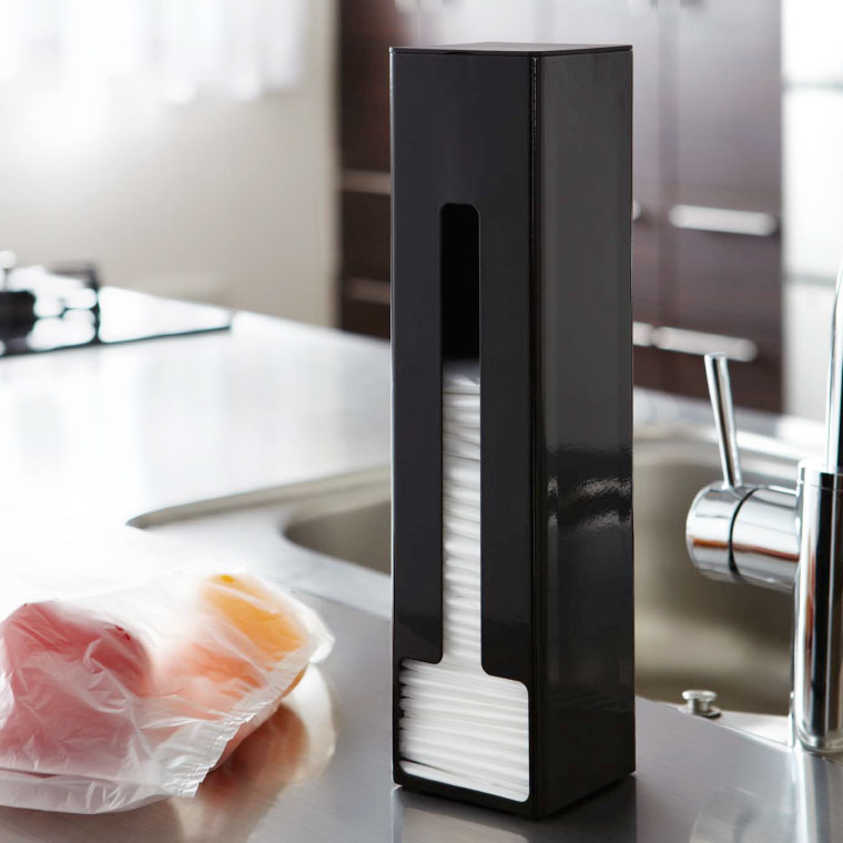 ポリ袋ストッカー タワー 山崎実業 tower ホワイト/ブラック 7839 7840 タワーシリーズ