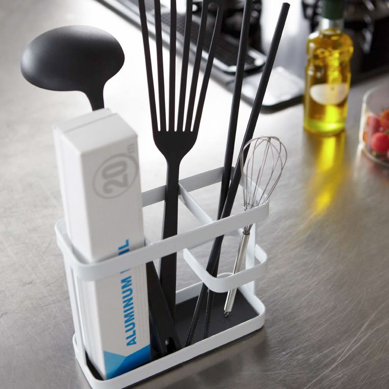 ツールスタンド ワイド タワー 山崎実業 tower 調理器具立て ホワイト/ブラック 7841 7842 タワーシリーズ