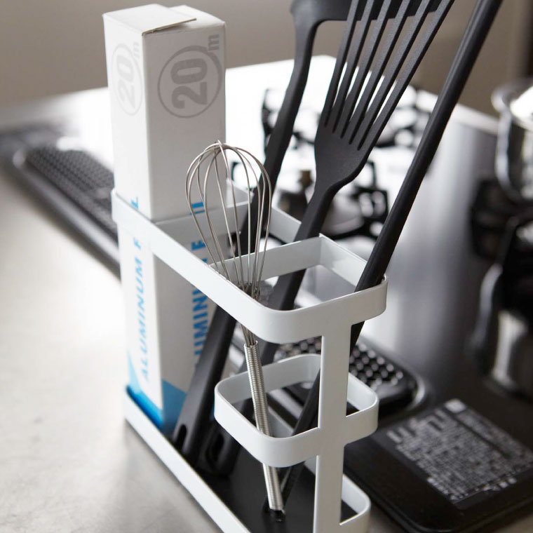 ツールスタンド ワイド タワー 山崎実業 tower 調理器具立て ホワイト/ブラック 7841 7842 タワーシリーズ