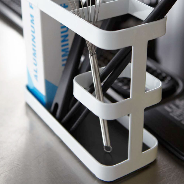 ツールスタンド ワイド タワー 山崎実業 tower 調理器具立て ホワイト/ブラック 7841 7842 タワーシリーズ