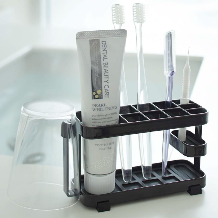 トゥースブラシスタンドワイド タワー 山崎実業 tower 歯ブラシ立て ホワイト/ブラック 7848 7849 タワーシリーズ