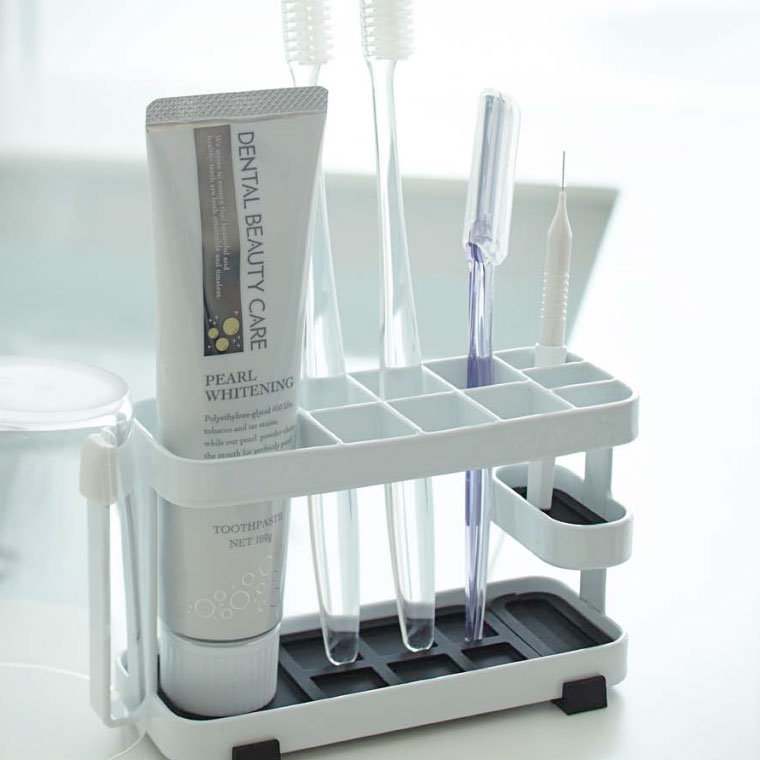 トゥースブラシスタンドワイド タワー 山崎実業 tower 歯ブラシ立て ホワイト/ブラック 7848 7849 タワーシリーズ