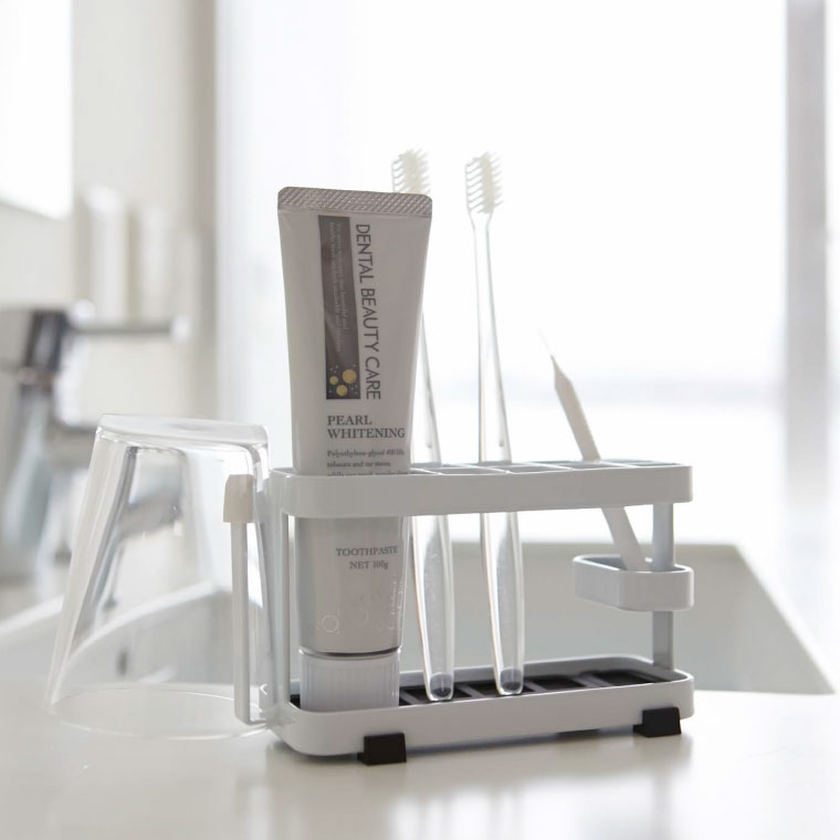 トゥースブラシスタンドワイド タワー 山崎実業 tower 歯ブラシ立て ホワイト/ブラック 7848 7849 タワーシリーズ