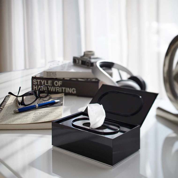 ウェットティッシュケース ヴェール 山崎実業 Veil ホワイト/ブラック 7862 7863 タワーシリーズ