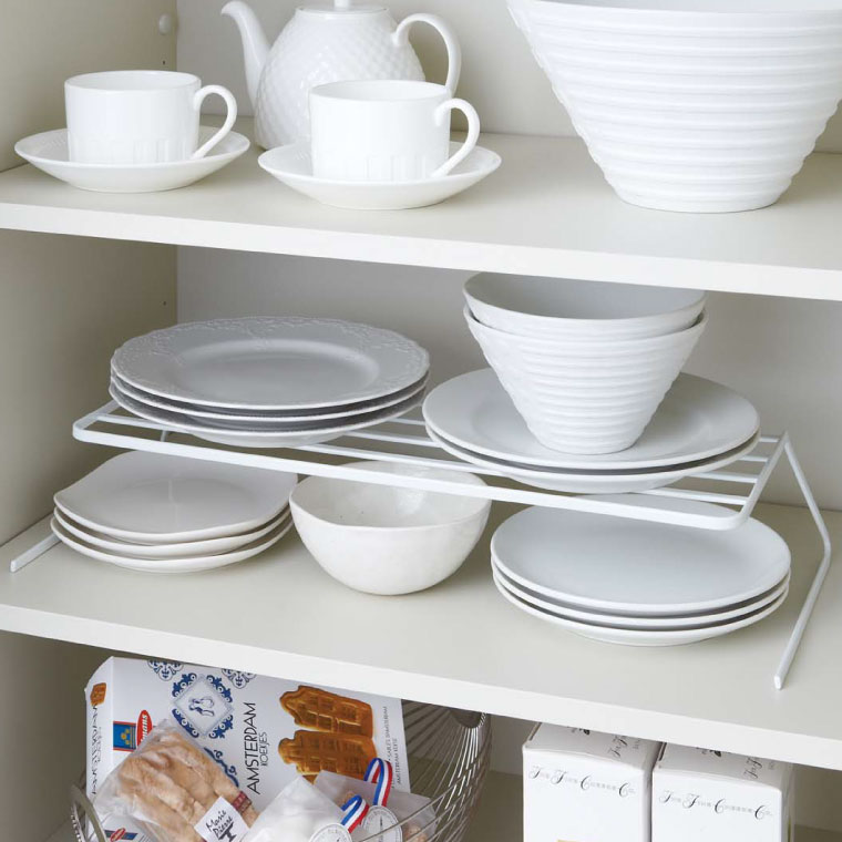 ディッシュストレージ ワイド タワー 山崎実業 tower 食器収納 ホワイト/ブラック 7914 7915 タワーシリーズ