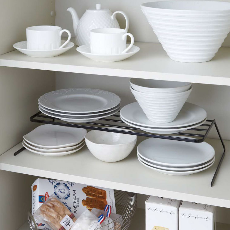 ディッシュストレージ ワイド タワー 山崎実業 tower 食器収納 ホワイト/ブラック 7914 7915 タワーシリーズ